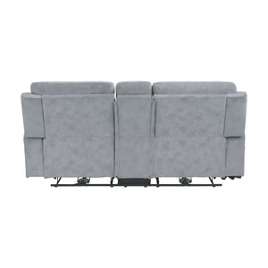 Polished Microfiber Power Double Reclining Loveseat