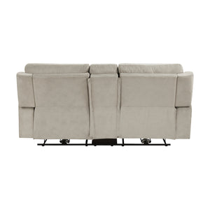 Polished Microfiber Power Double Reclining Loveseat