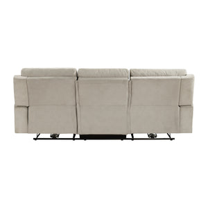 Polished Microfiber Power Double Reclining Sofa