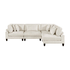 Textured Microfiber 4-Piece Modular Sectional