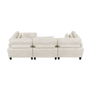 Textured Microfiber 4-Piece Modular Sectional with Ottoman