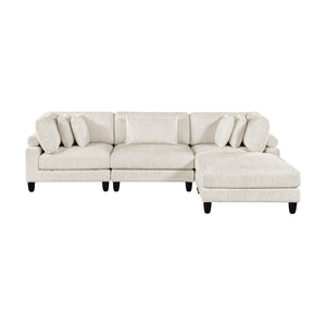 Textured Microfiber 4-Piece Modular Sectional with Ottoman