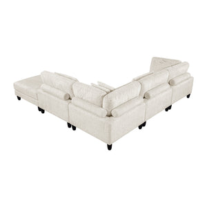 Textured Microfiber 5-Piece Modular Sectional with Ottoman