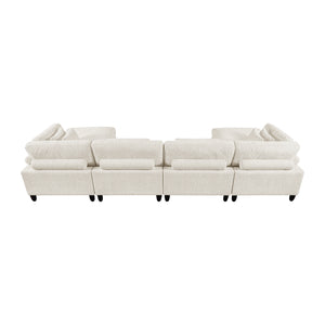 Textured Microfiber 6-Piece Modular Sectional with Ottoman