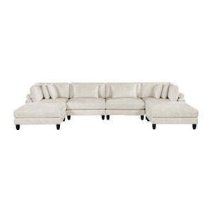 Textured Microfiber 6-Piece Modular Sectional with Ottoman