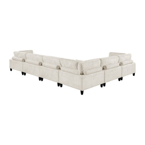 Textured Microfiber 6-Piece Modular Sectional