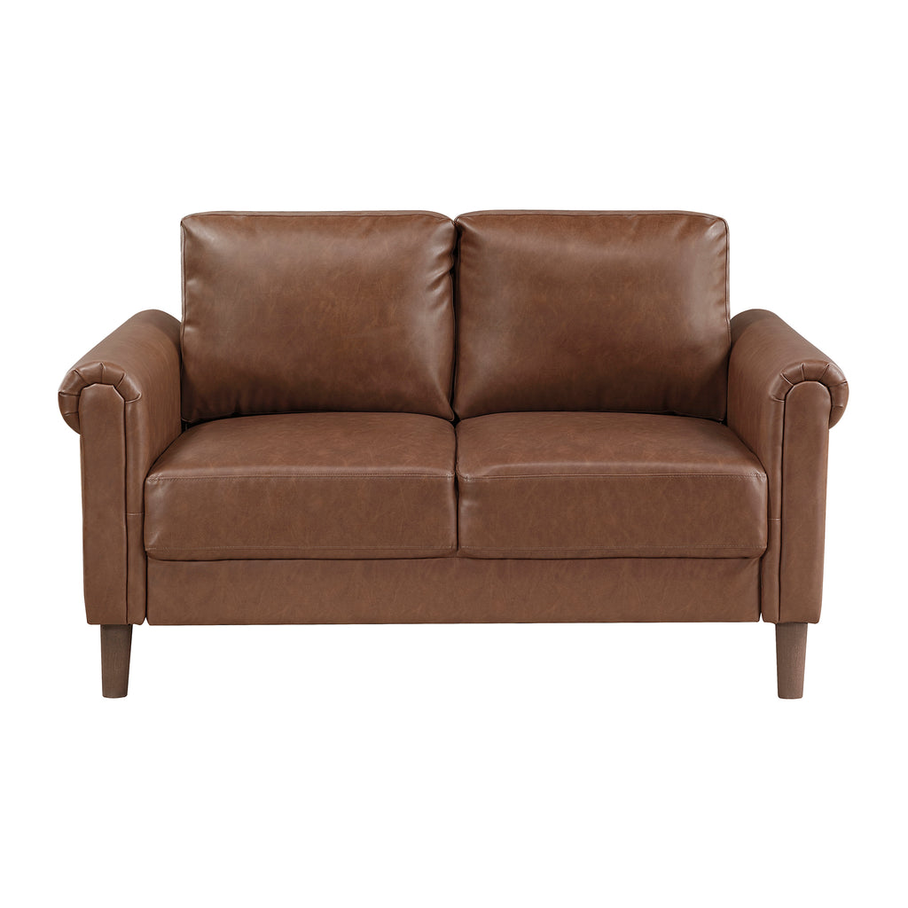 Faux Leather Loveseat