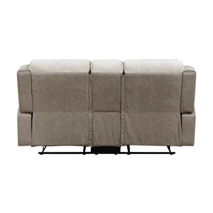 Chenille Fabric Double Reclining Loveseat