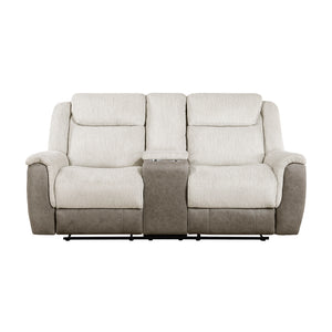 Chenille Fabric Double Reclining Loveseat