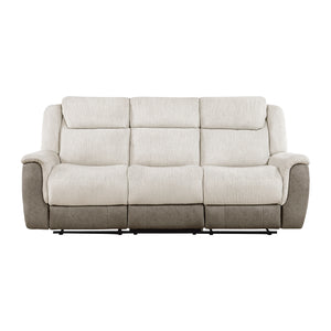 Chenille Fabric Double Reclining Sofa