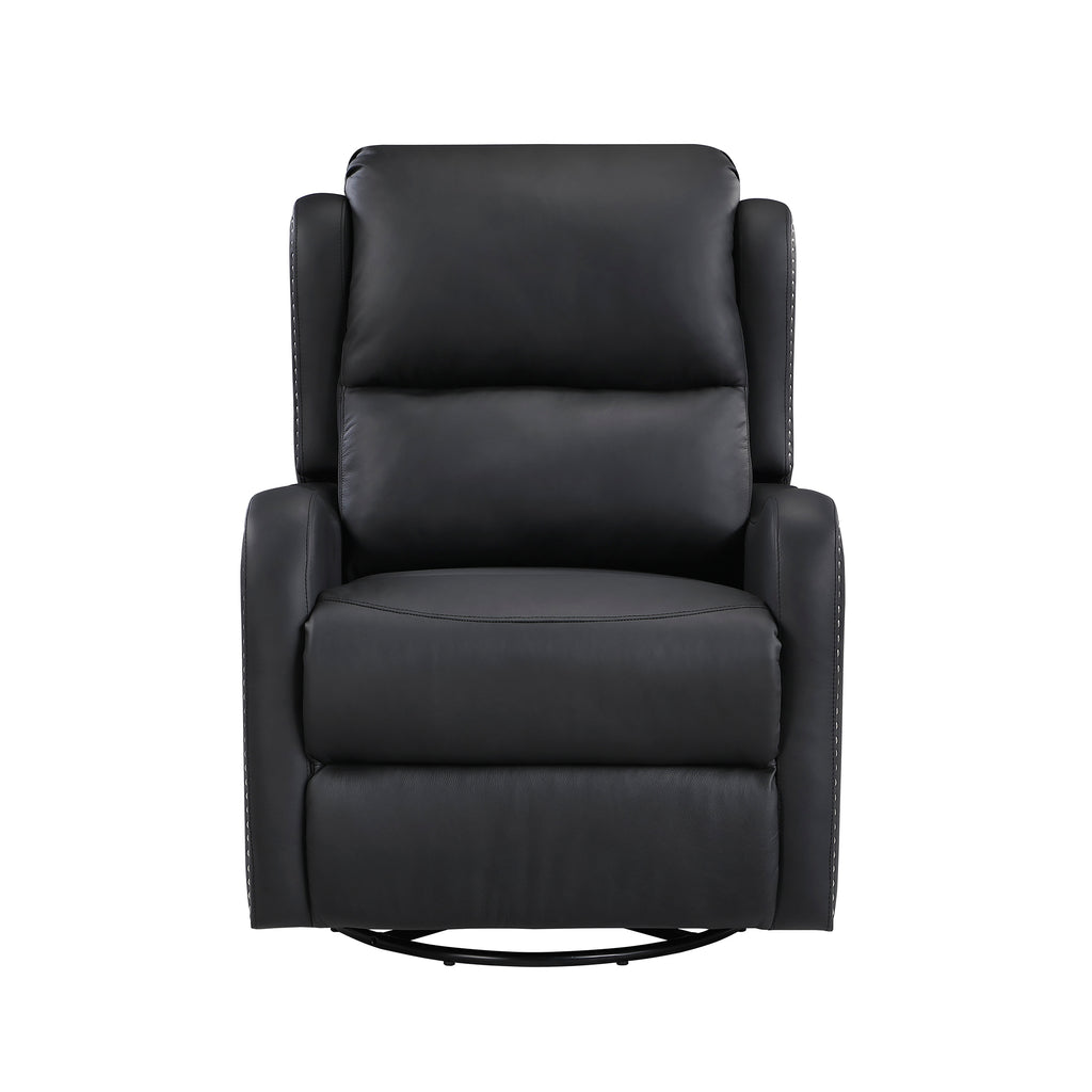 Leather Match Manual Swivel Glider Reclining Chair