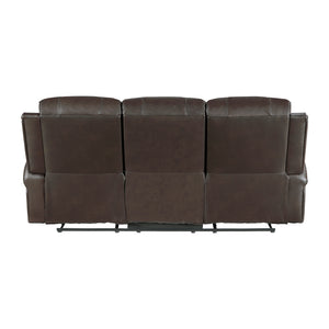Leather Match Manual Double Reclining Sofa