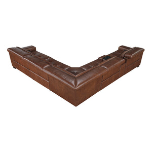 Leather 6-Piece Modular Power Reclining Sectional