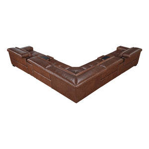 Leather 7-Piece Modular Power Reclining Sectional