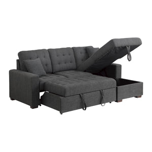 Fabric Sectional Sofa Sleeper, Right Chaise