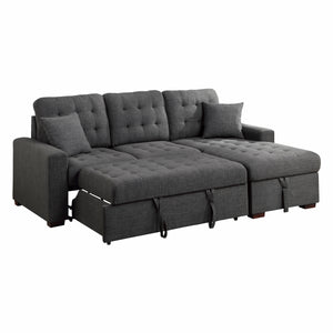 Fabric Sectional Sofa Sleeper, Right Chaise