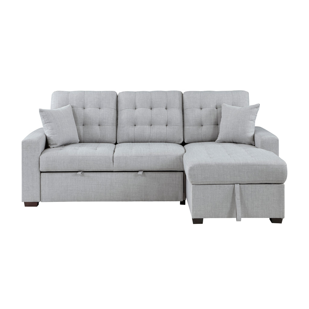 Fabric Sectional Sofa Sleeper, Right Chaise