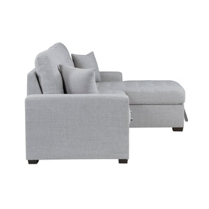 Fabric Sectional Sofa Sleeper, Right Chaise