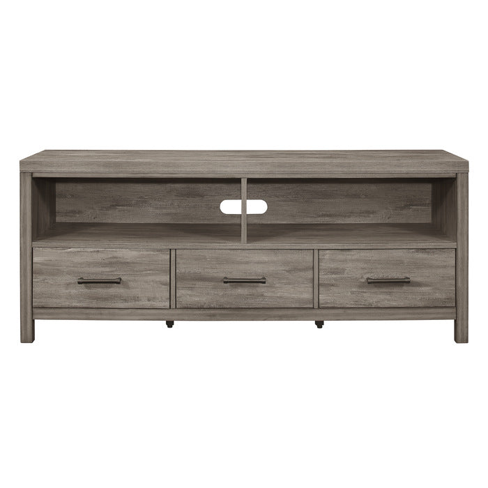 Marseille  66" Transitional Wood TV Stand in Weathered Gray
