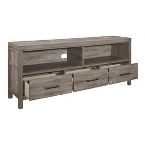 Marseille  66" Transitional Wood TV Stand in Weathered Gray