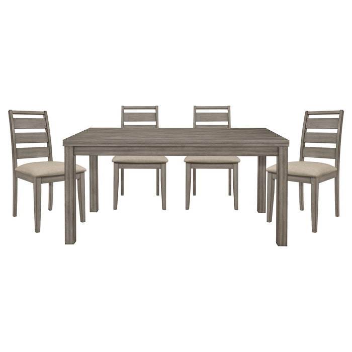 Marseille  Wood Dining Set with 1 Table/4 Side Chairs in Gray