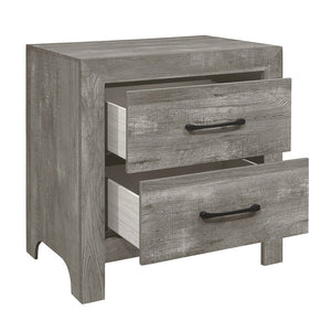 Grayling Downs Wood 2 Drawer Nightstand in Gray