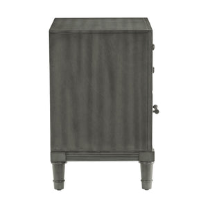 Noé 26.5" 2-drawer Traditional Wood Nightstand in Gray