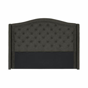 Cavalier Queen Headboard with Button Tufted & Nailhead in Charcoal