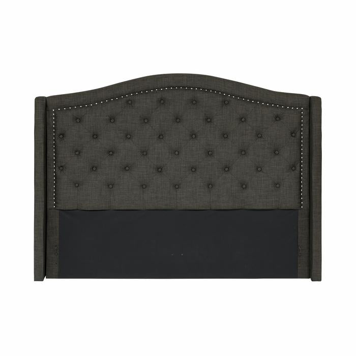 Cavalier California King Headboard with Button Tufted & Nailhead in Charcoal