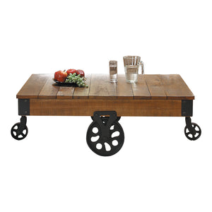 Vasselle Hudson Cocktail Table with Functional Wheels