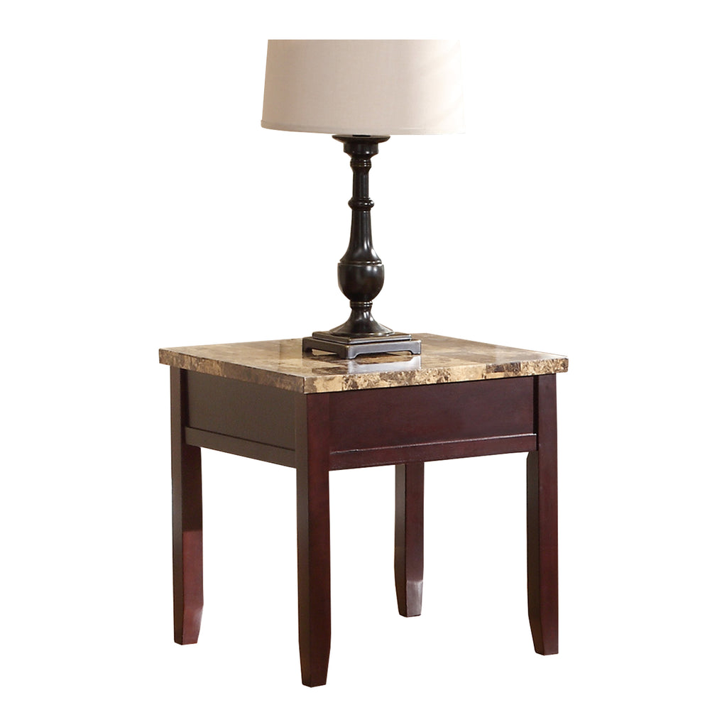 Waite Laszlo End Table with Faux Marble Top