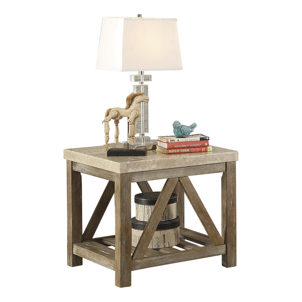 Jemez Santos End Table with Marble Top