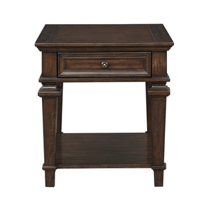 Valabregue 23" x 28" Traditional Wooden End Table in Espresso