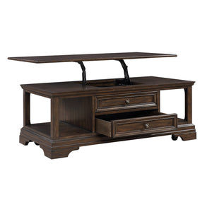 Valabregue Traditional Wooden Lift Top Coffee Table in Espresso