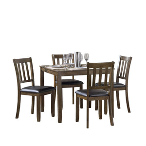 Snifter 5 Piece 36" Square Wooden Dining Set in Charcoal Brown
