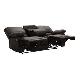 Verge Brown 81" Double Reclining Sofa with Center Drop-Down Cup Holders