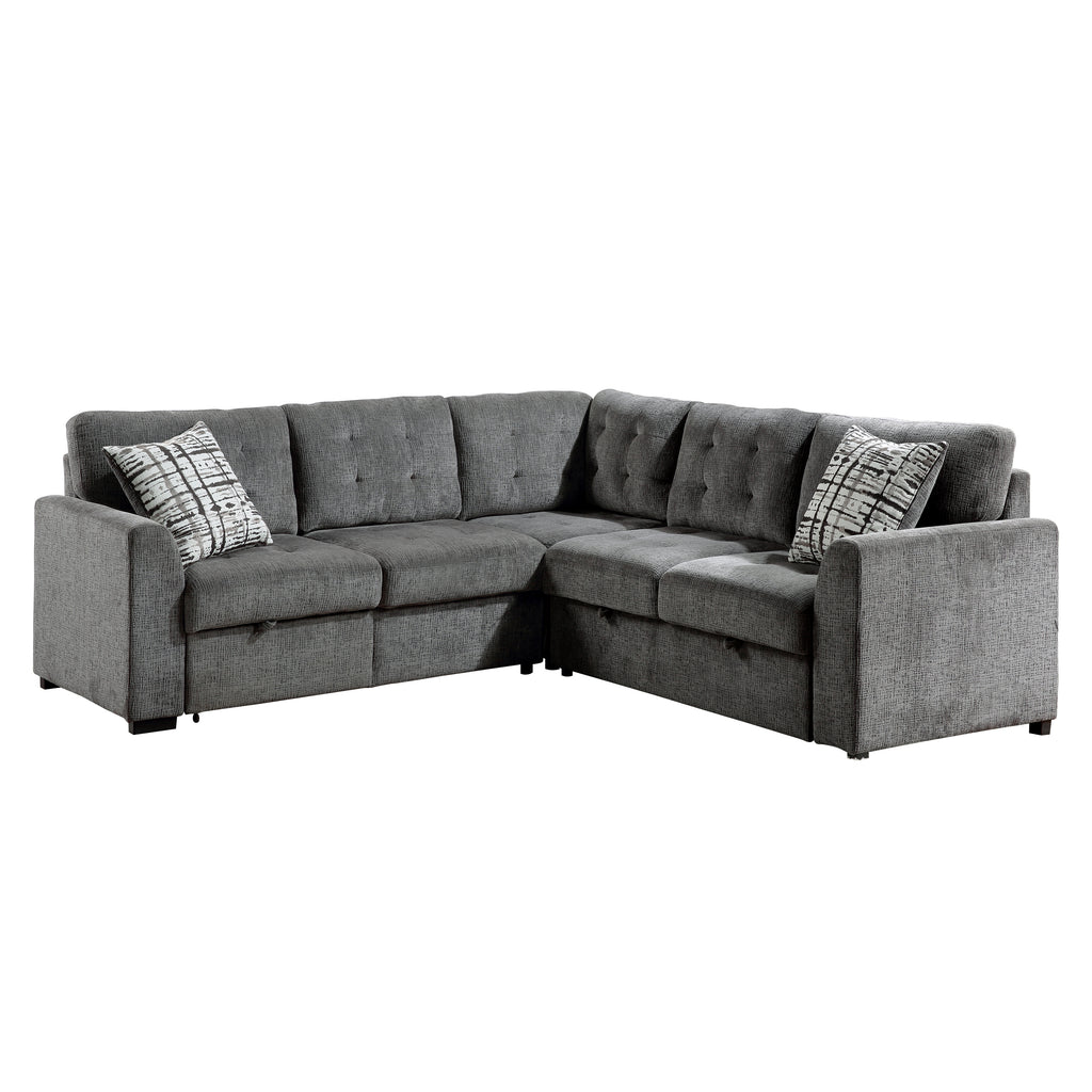 Cadue 3-Piece Sectional with Pull-Out Bed and Ottoman
