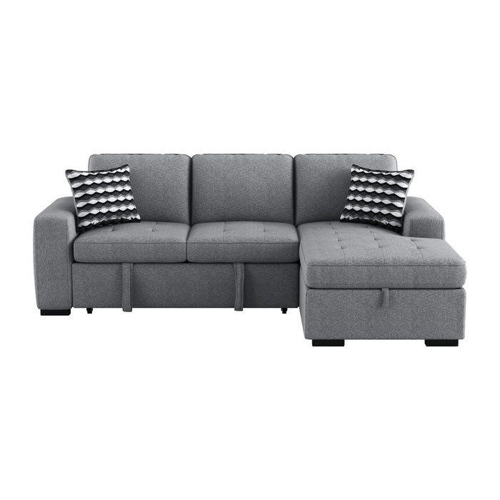 Weston Gray 97" 2-Piece Sectional with Hidden Storage