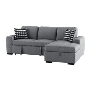 Weston Gray 97" 2-Piece Sectional with Hidden Storage