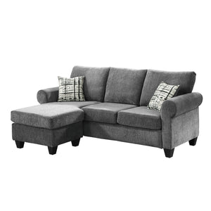 Whitley Reversible Chenille Sectional with Chaise in Gray