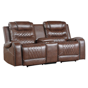 Barnard 78" Power Double Reclining Love Seat with Center Console, Receptacles and USB port