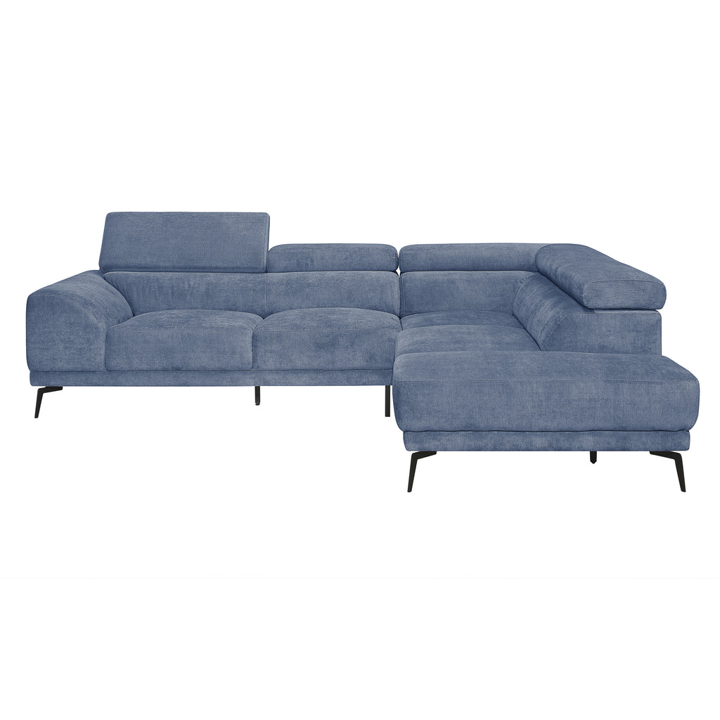 Laurelin Collection Blue 112" 2-Piece Sectional with Right Chaise