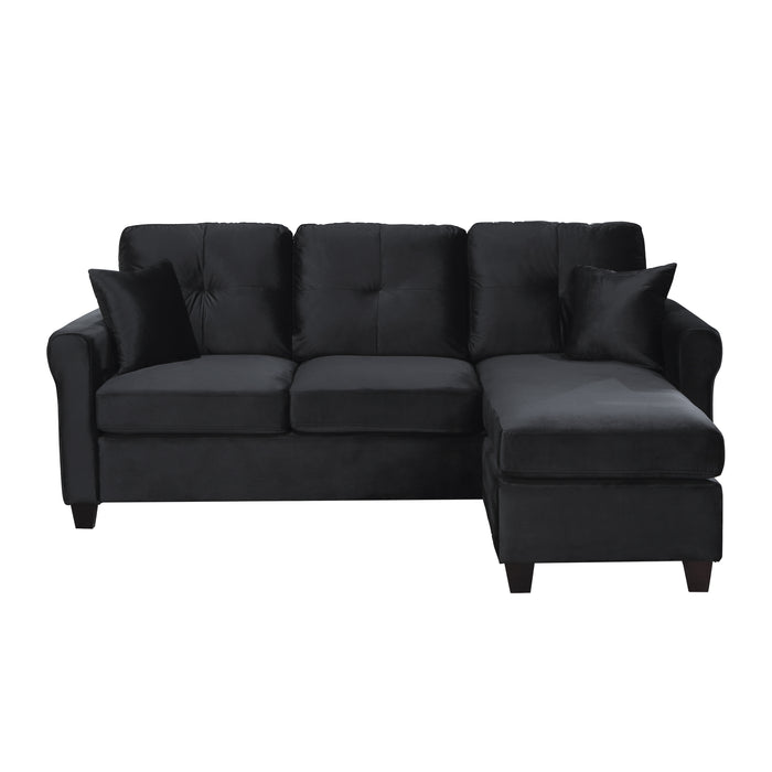 Woodrow Reversible Sectional Sofa in Black