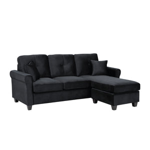 Woodrow Reversible Sectional Sofa in Black