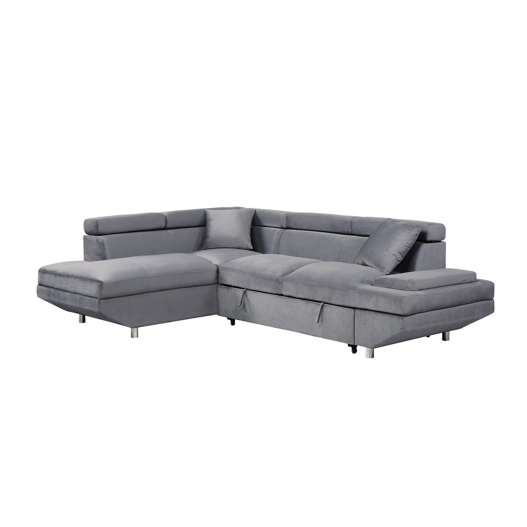 Steer Gray 76" 2-Piece Sectional with Left Chaise