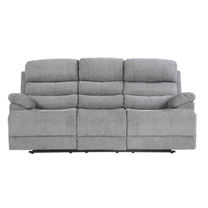 Moapa Gray 84" Power Double Reclining Sofa with Power Headrests and USB Ports