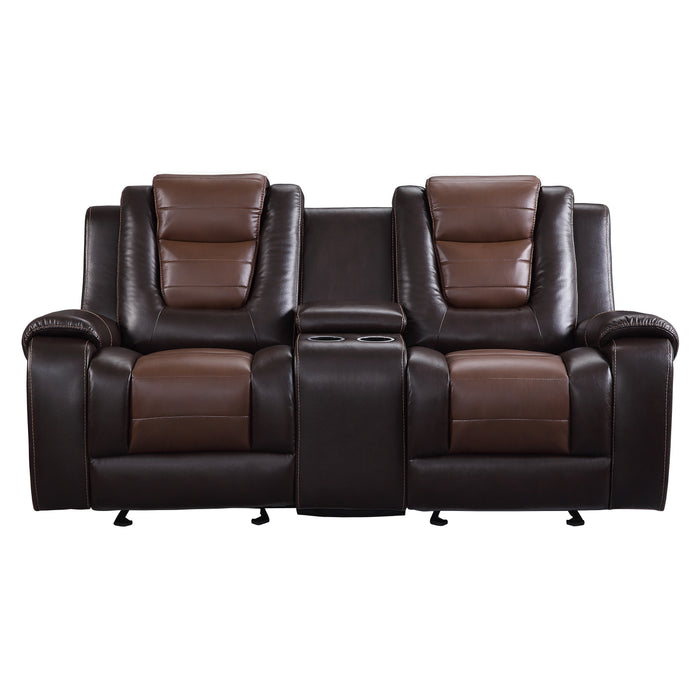Rufus 76" Double Glider Reclining Love Seat with Center Console