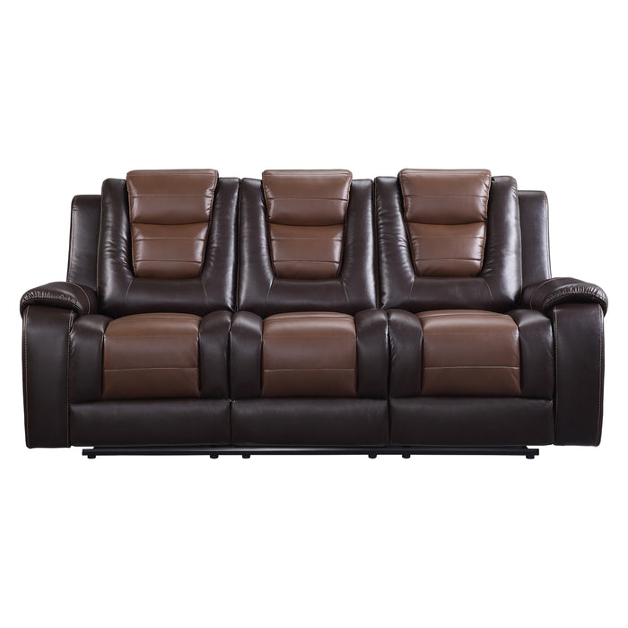 Rufus 86" Double Reclining Sofa with Drop-Down Cup Holders