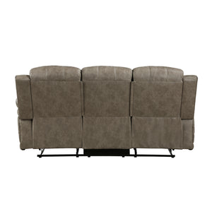 Bisset Contemporary Reclining Sofa in Sandy Brown