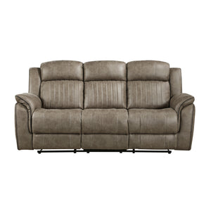 Bisset Contemporary Reclining Sofa in Sandy Brown